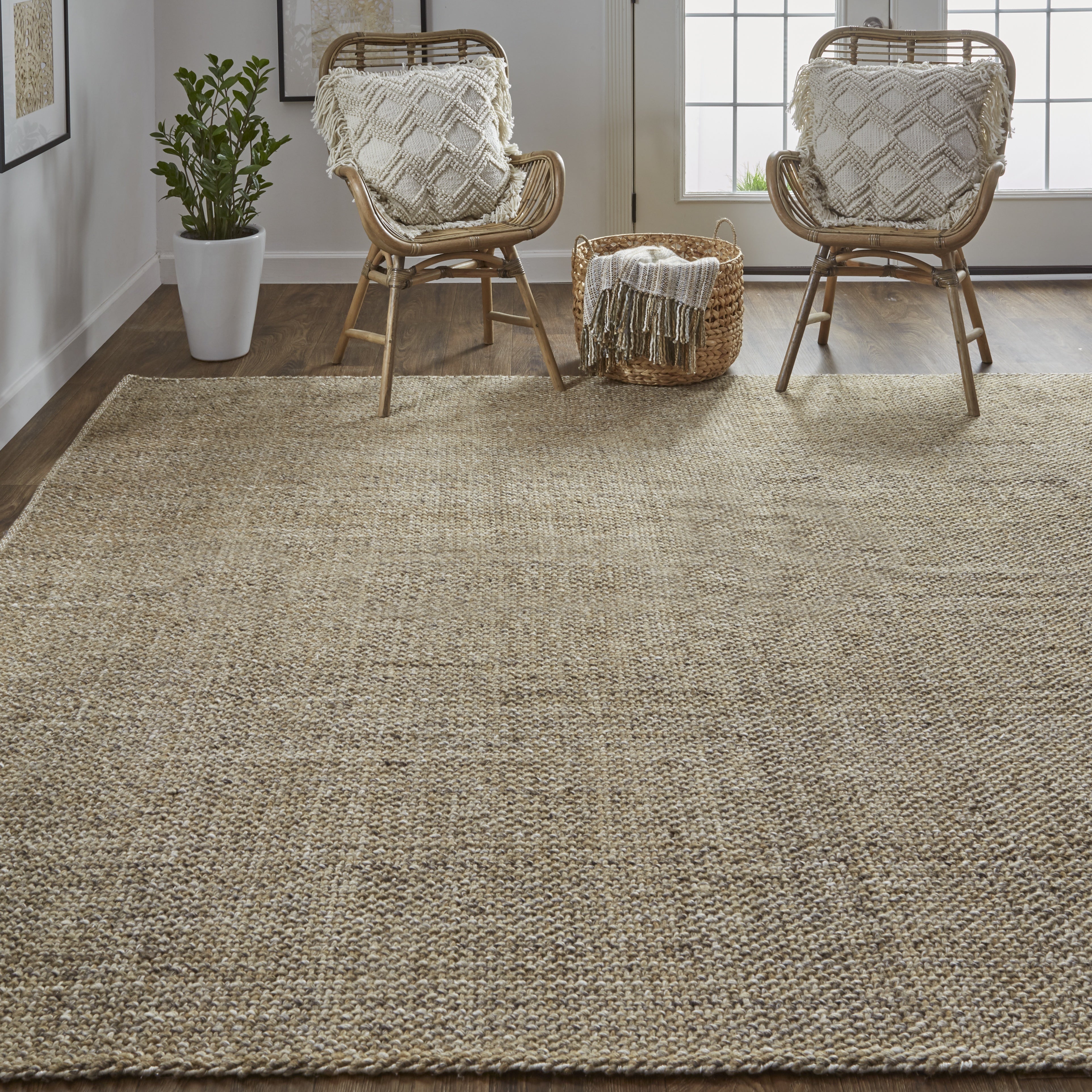 Naples Transitional Solid - Brown Area Rug