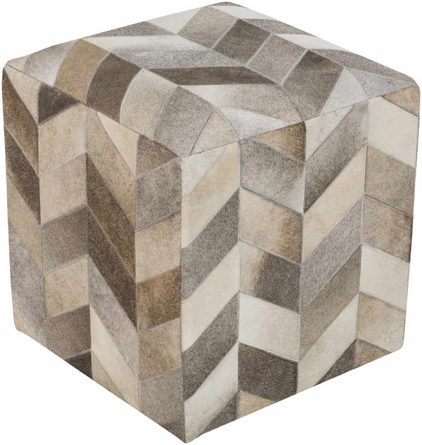 Southwestern Leather Brown Ottoman