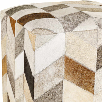 Southwestern Leather Brown Ottoman