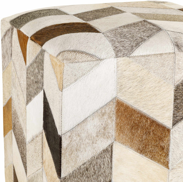 Southwestern Leather Brown Ottoman