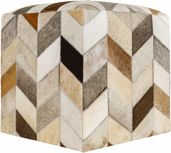 Southwestern Leather Brown Ottoman