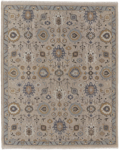 Corbitt Traditional Oriental - Tan/Blue/Gold Area Rug