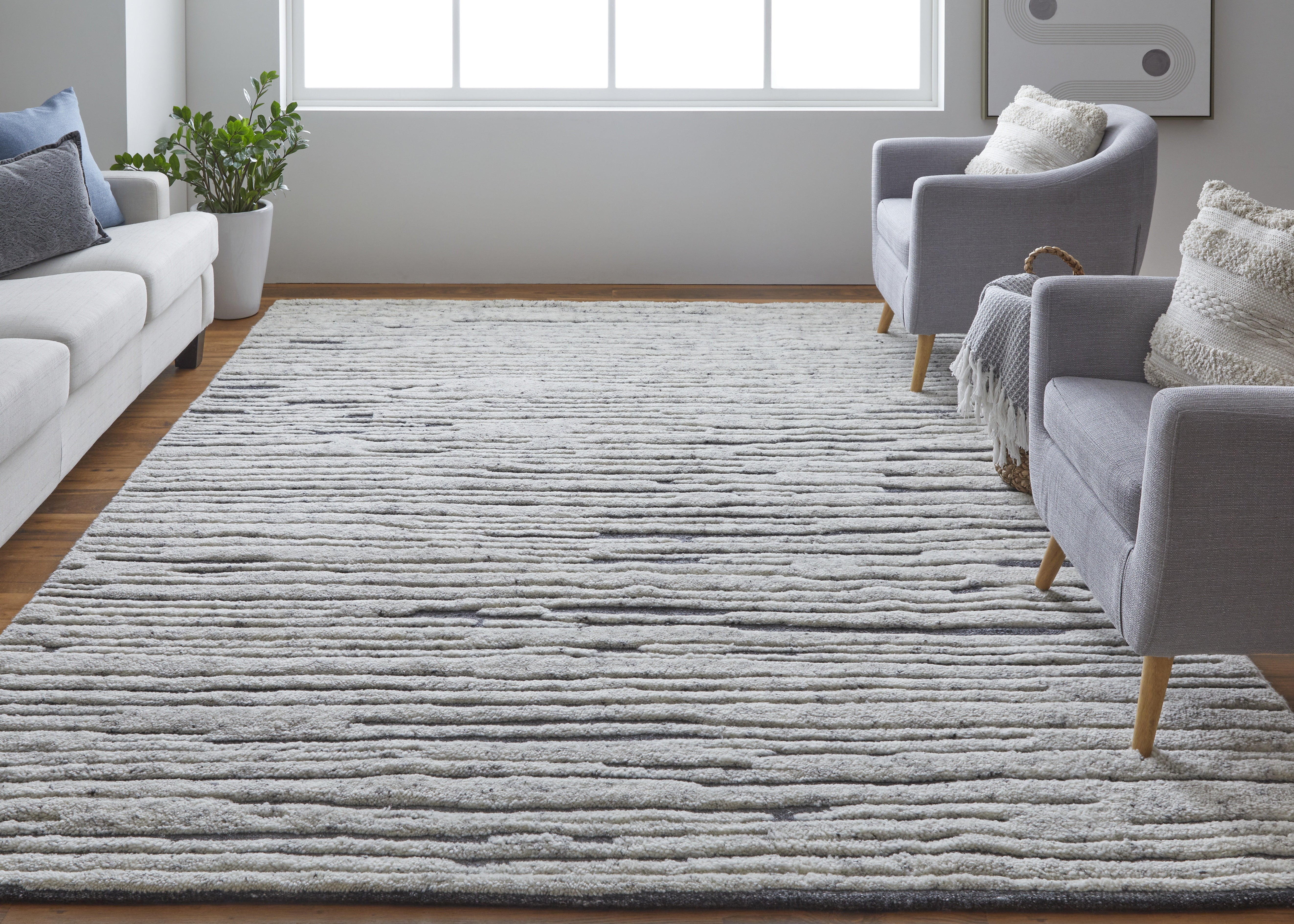 Broadfield Modern Stripes - Ivory Area Rug