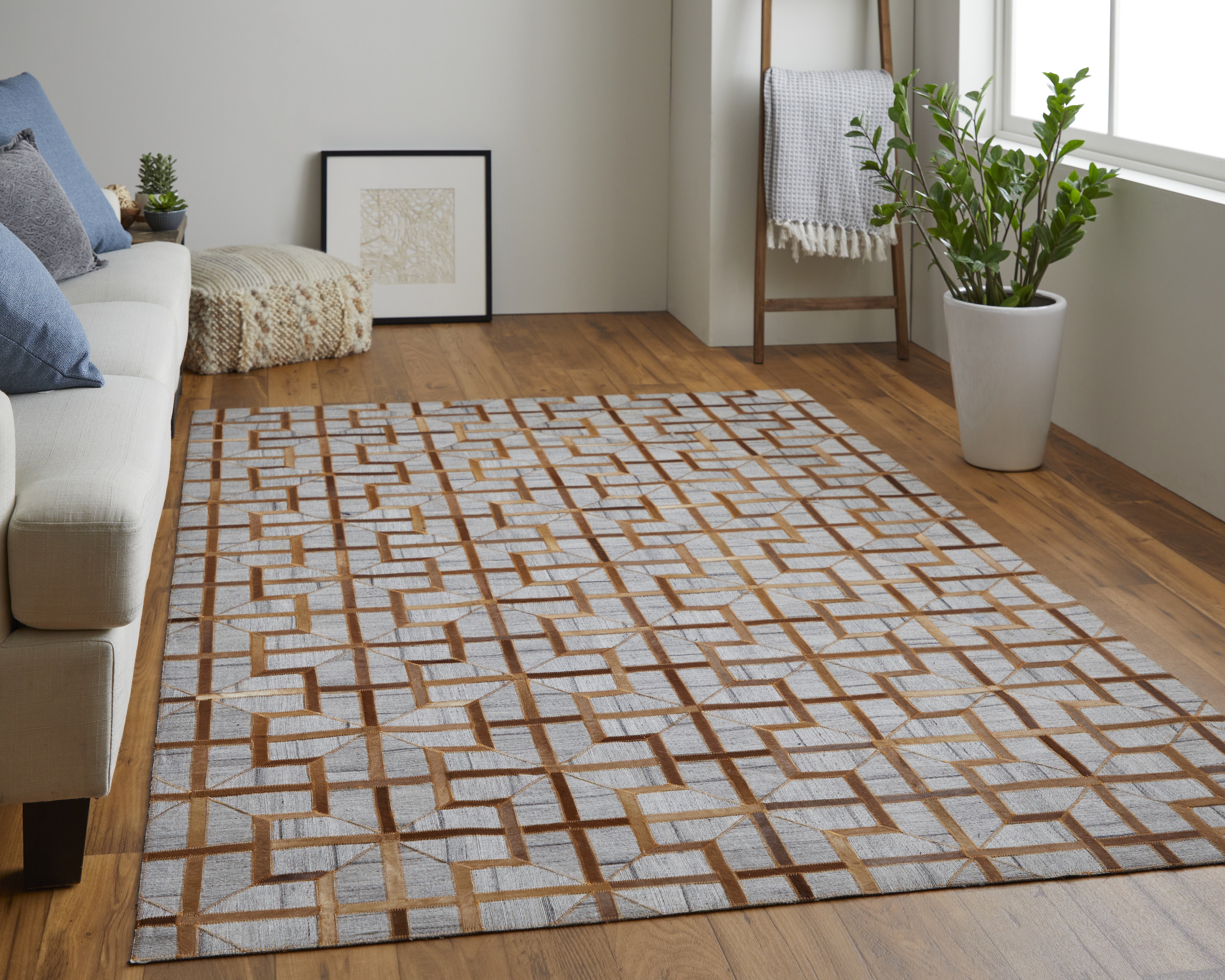 Fannin Transitional Geometric - Tan/Brown/Gray Area Rug