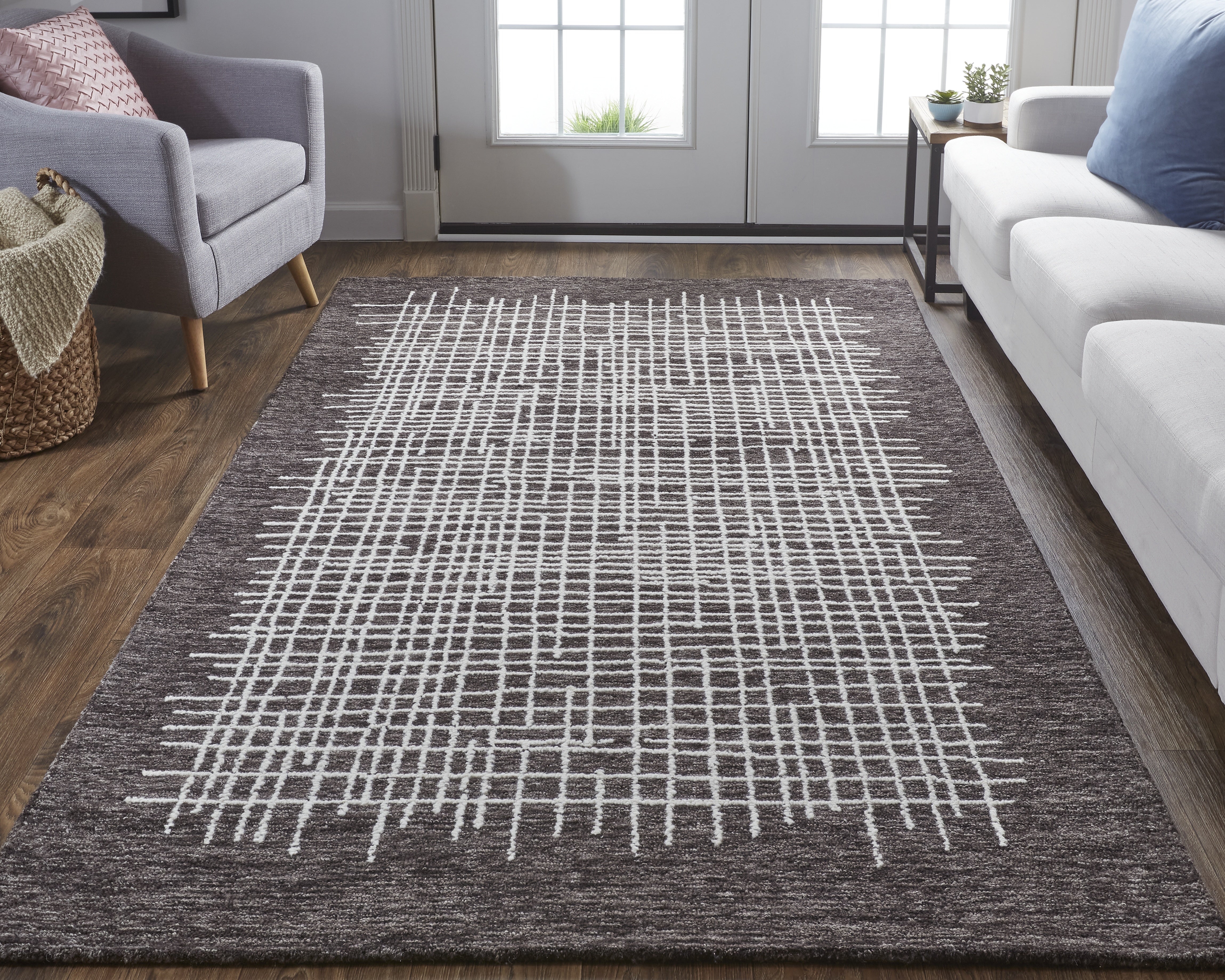 Maddox Transitional Abstract - Brown/Ivory Area Rug