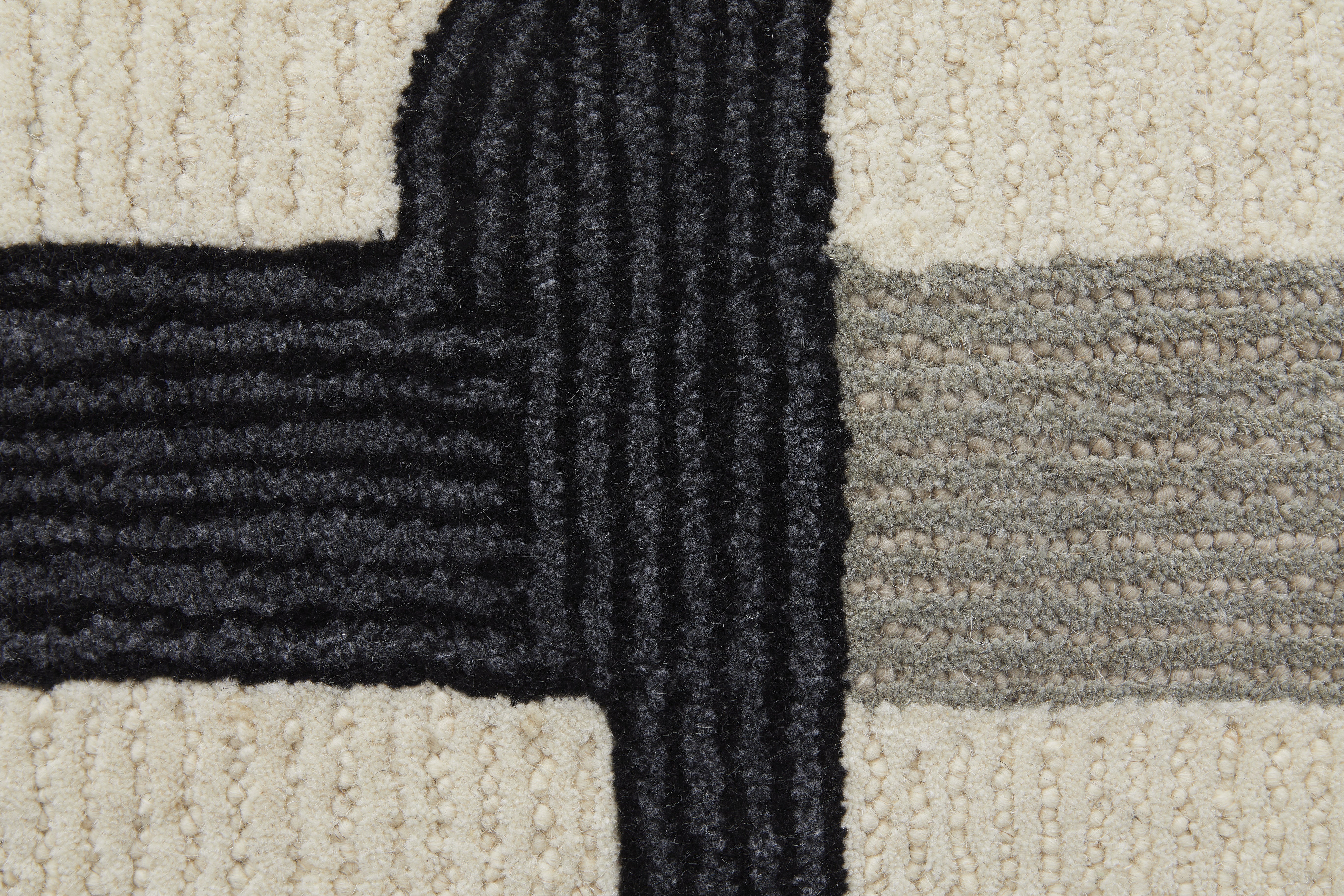Maguire Transitional Abstract - Ivory/Gray/Black Area Rug