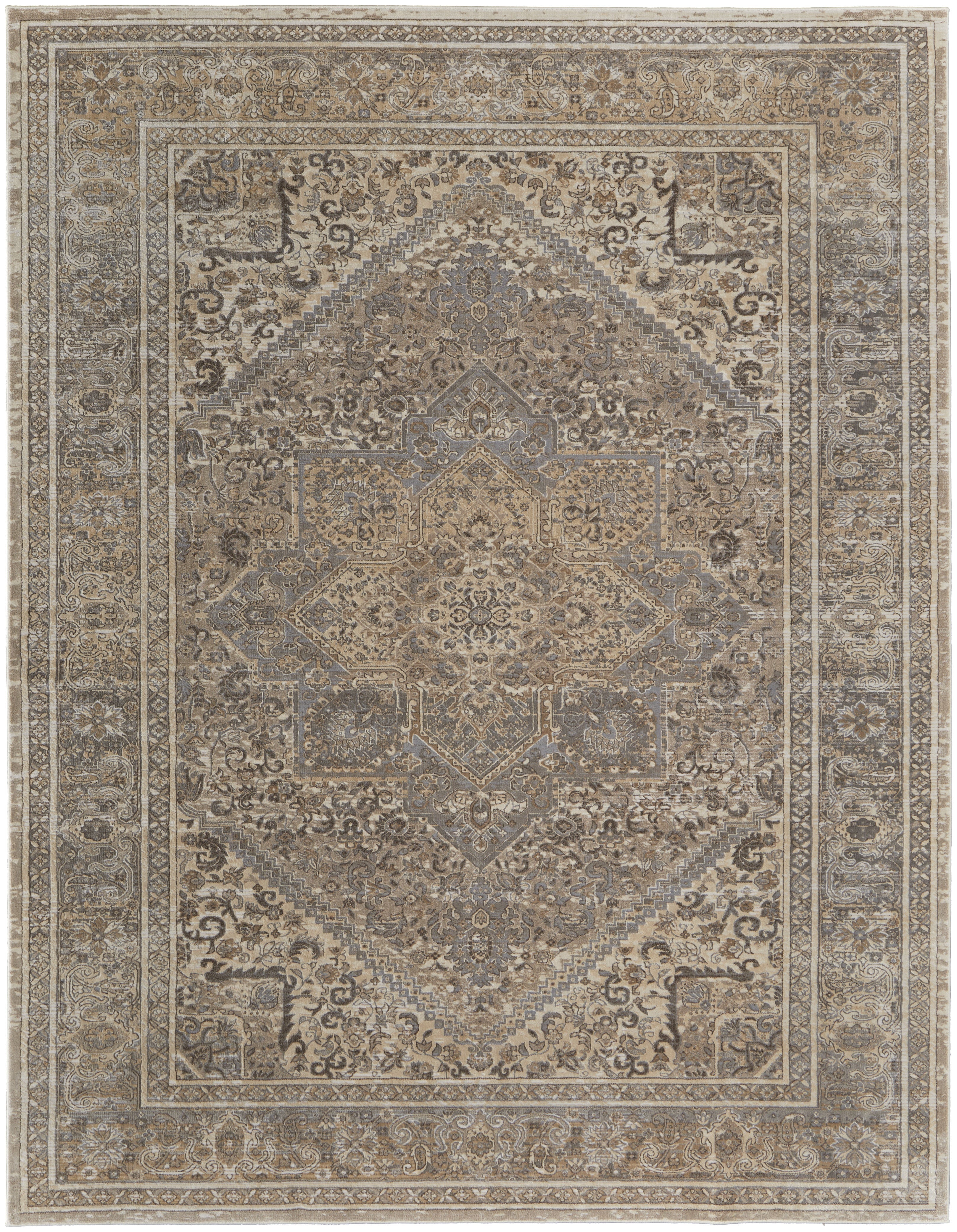 Celene Traditional Medallion - Tan/Brown/Ivory Area Rug