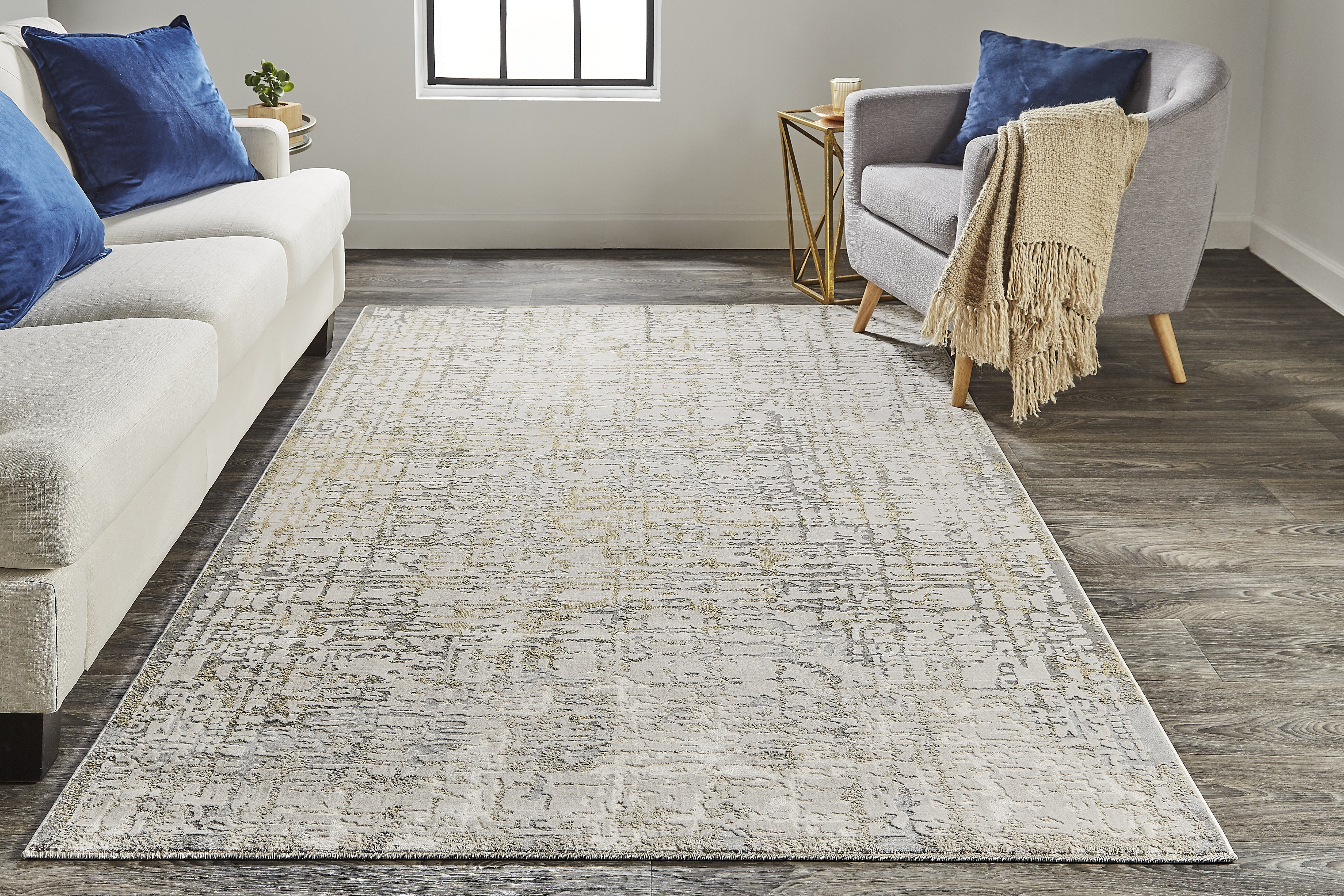 Waldor Modern Abstract - Ivory/Gray Area Rug
