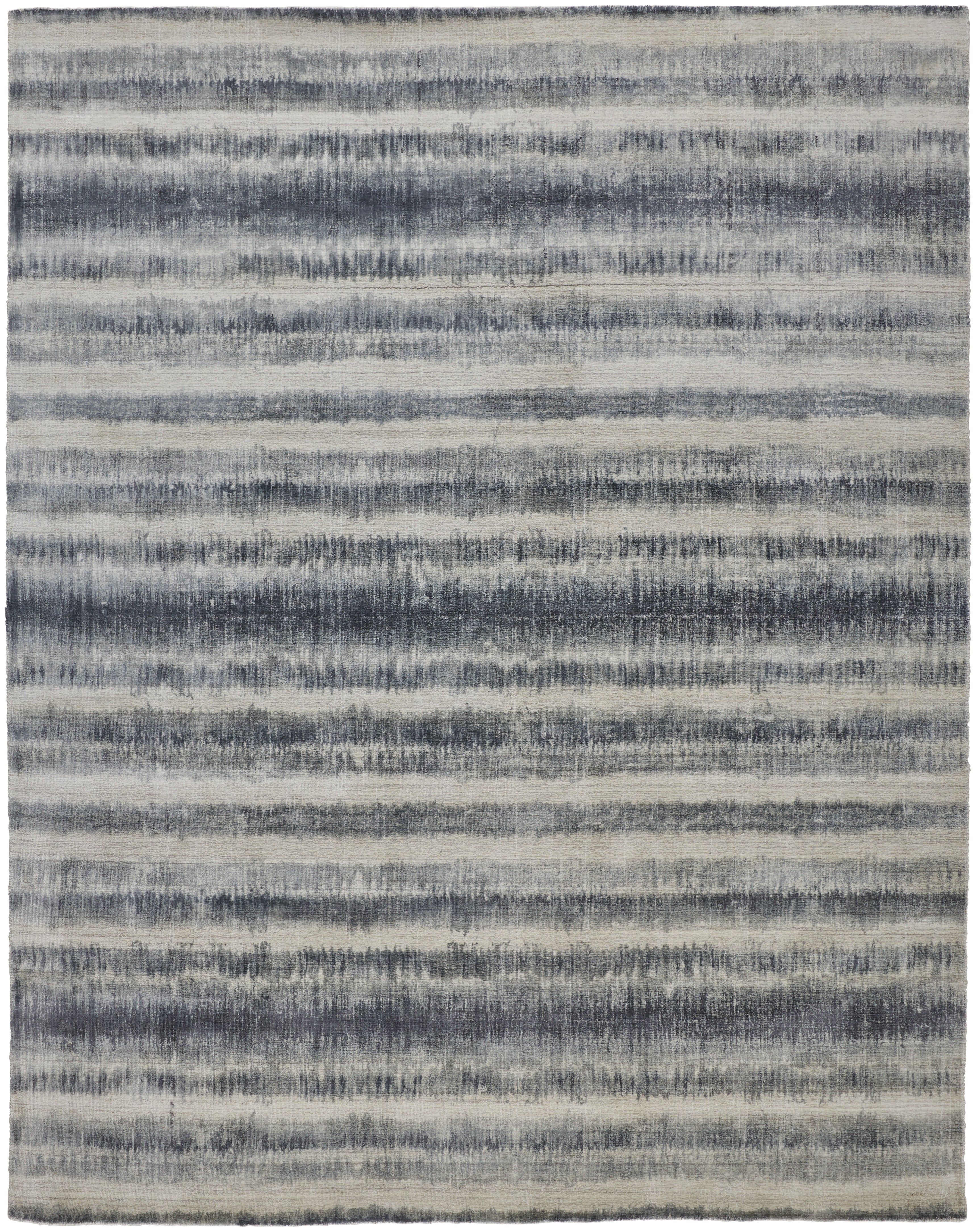 Mackay Transitional Stripes - Ivory/Blue Area Rug