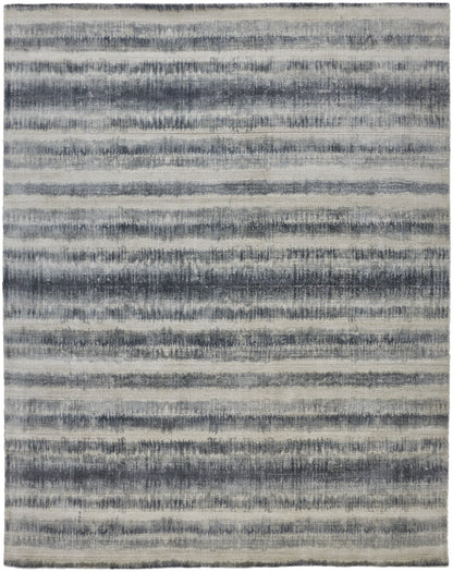 Mackay Transitional Stripes - Ivory/Blue Area Rug