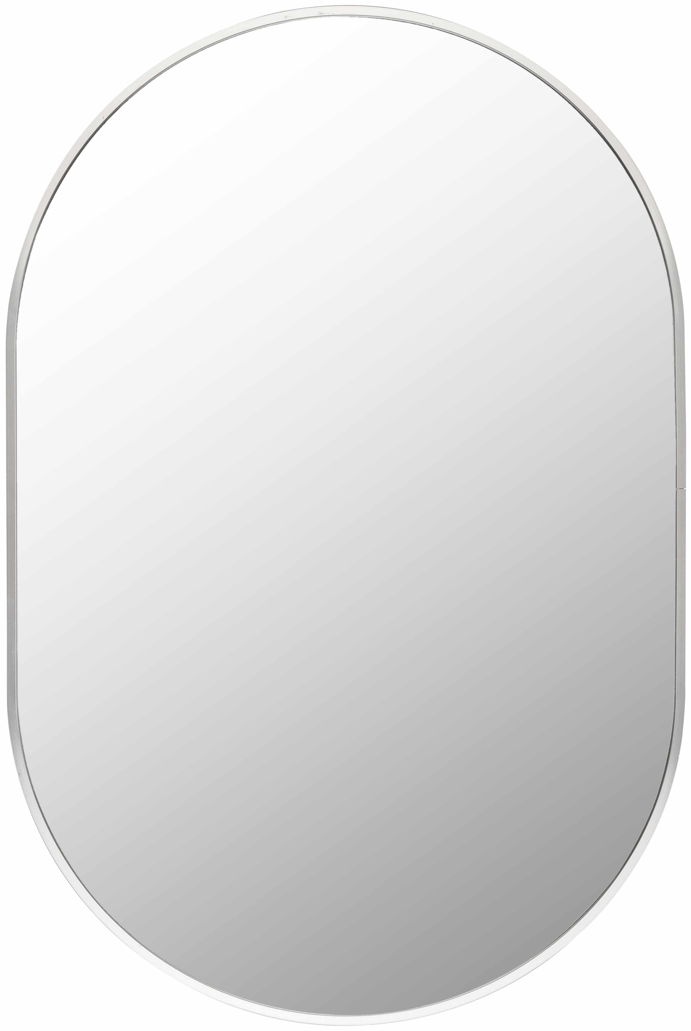 Premium Silver Gray Aluminum Oval Mirror