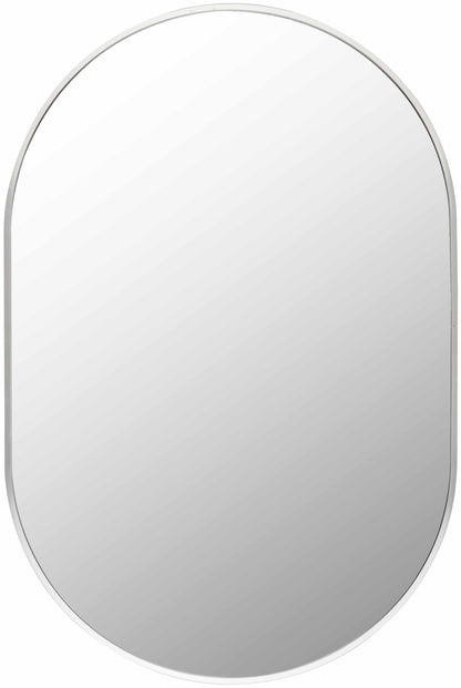 Premium Silver Gray Aluminum Oval Mirror