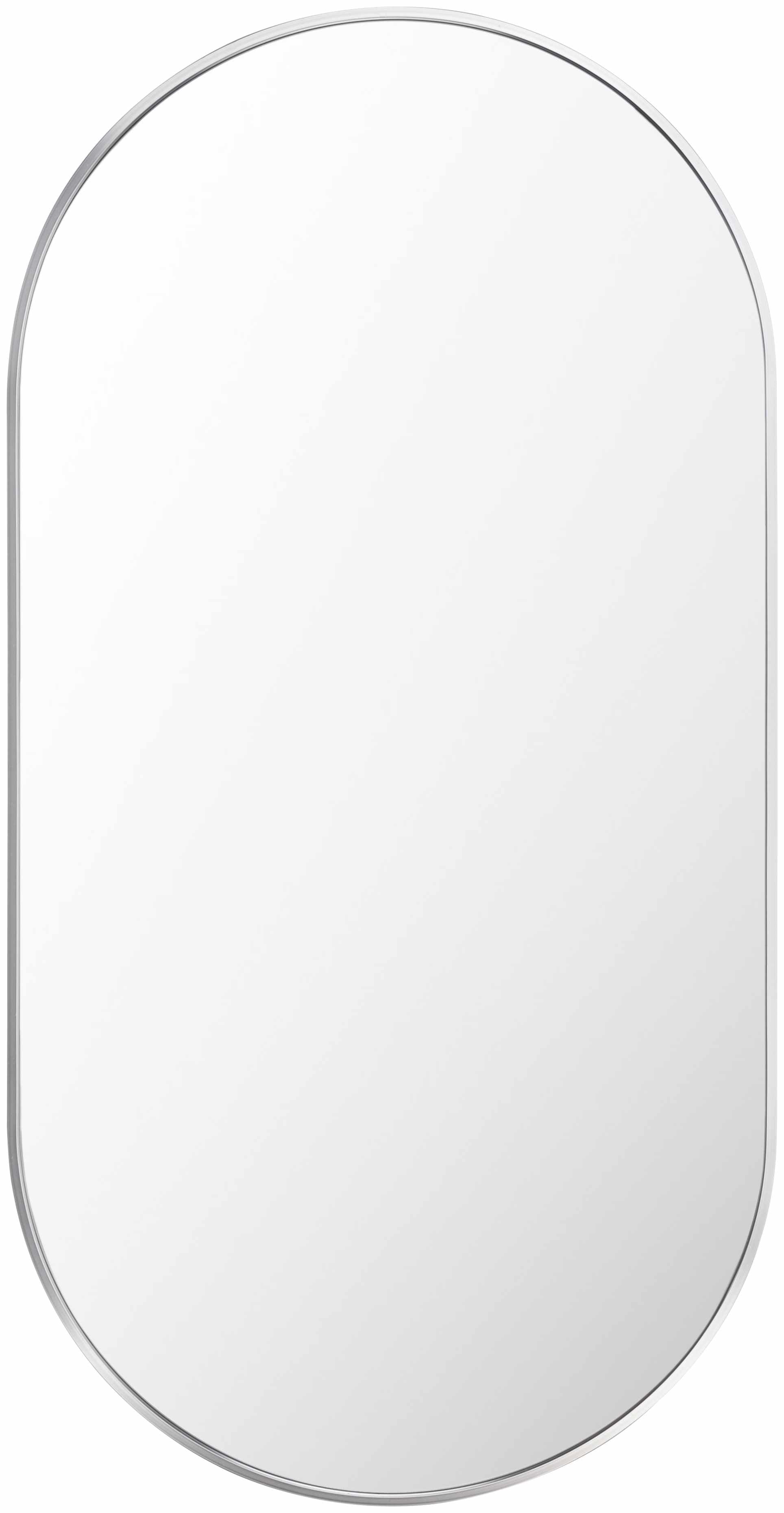 Premium Silver Gray Aluminum Oval Mirror