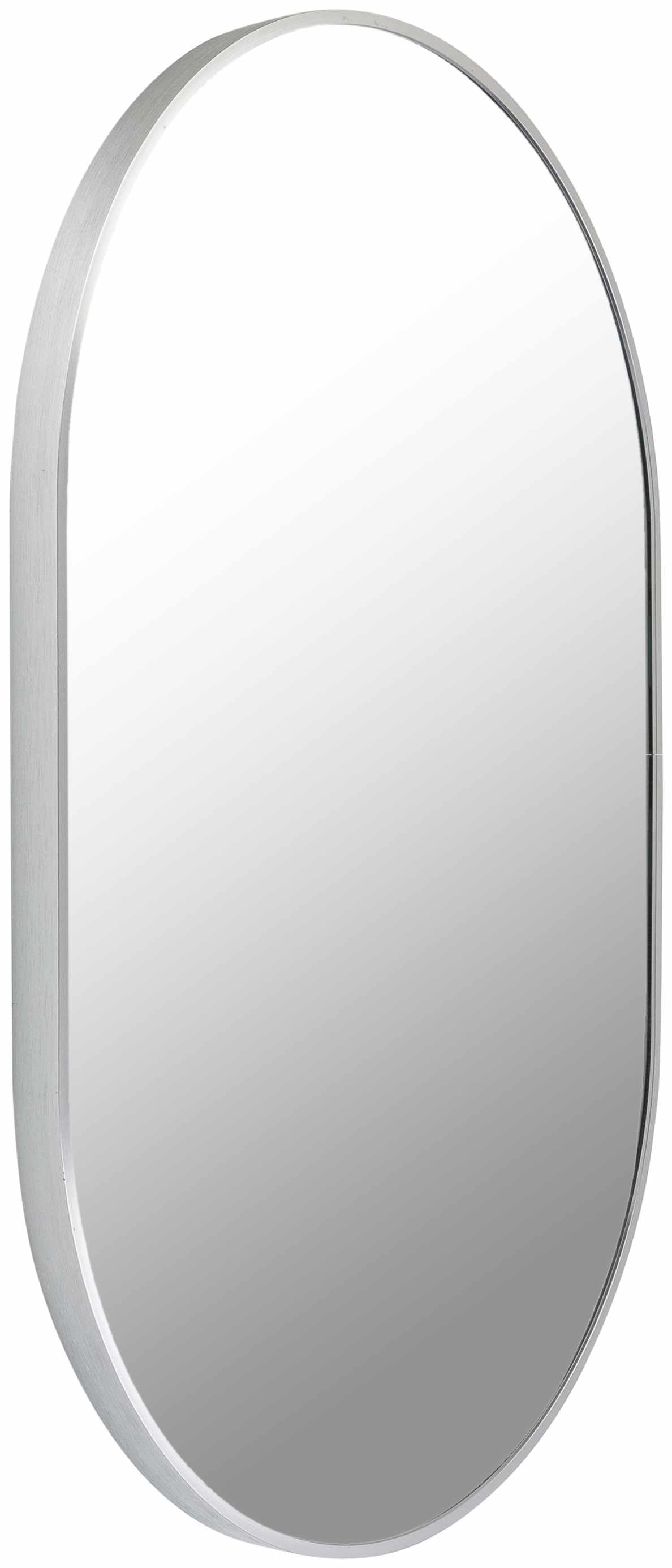 Premium Silver Gray Aluminum Oval Mirror