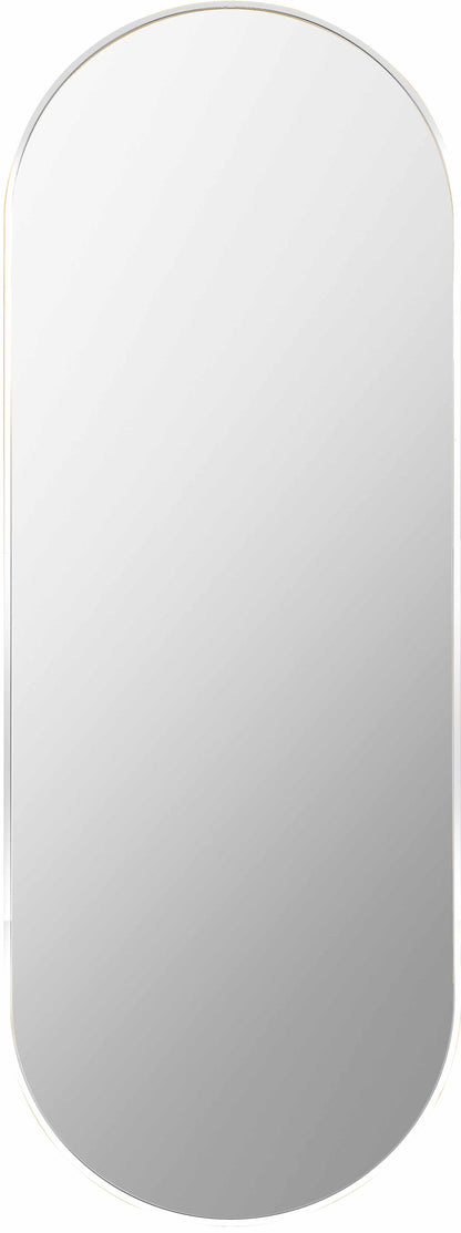 Lettice Silver Gray Aluminum Oval Mirror