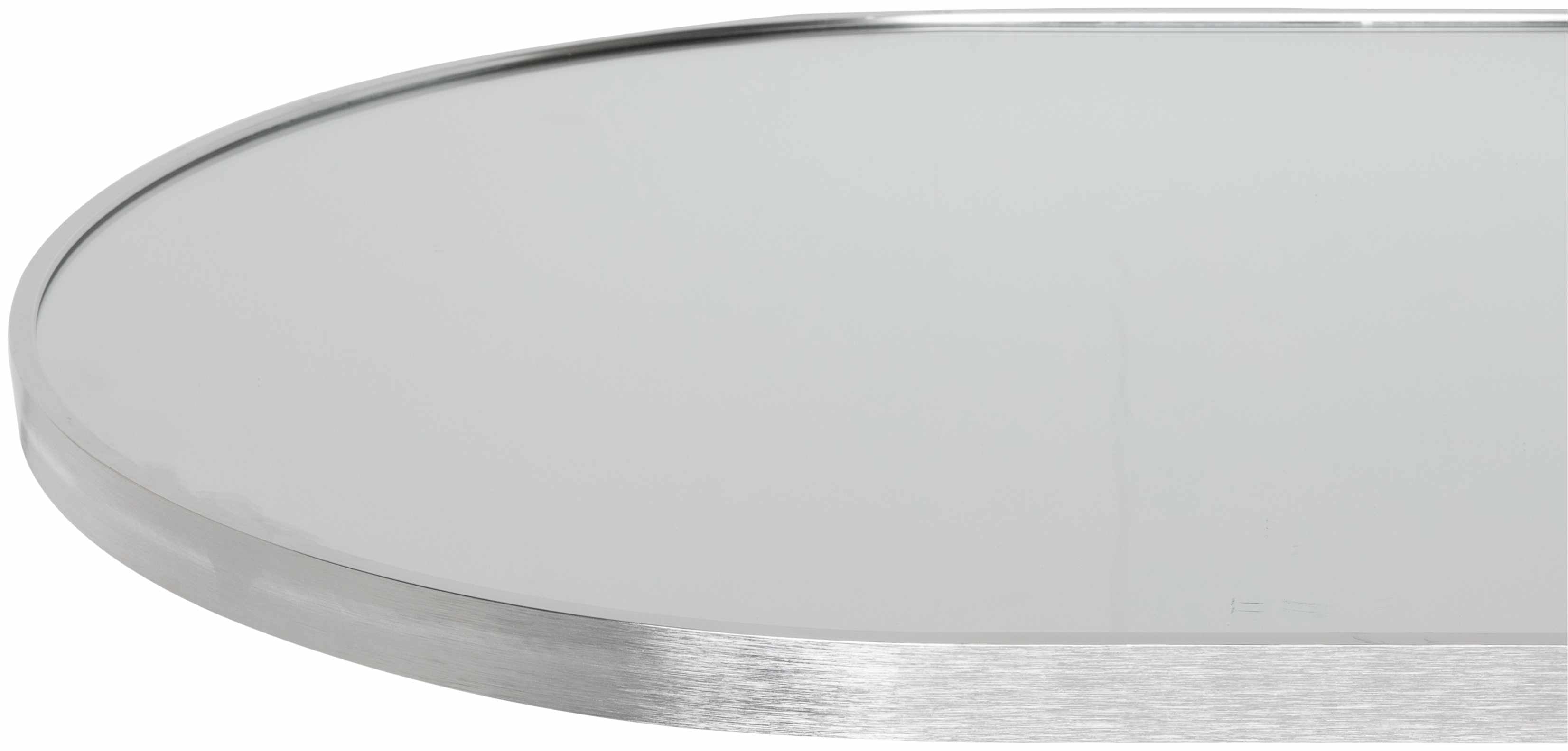 Lettice Silver Gray Aluminum Oval Mirror
