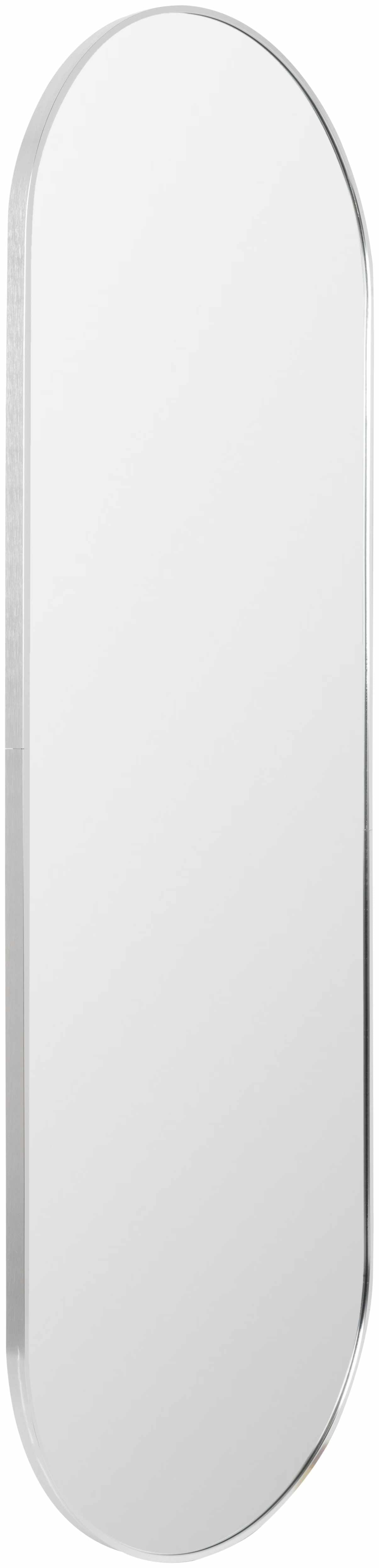 Lettice Silver Gray Aluminum Oval Mirror