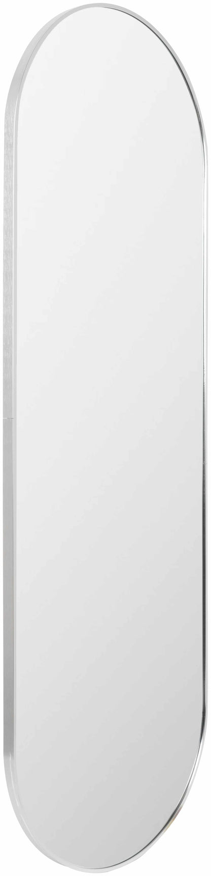 Lettice Silver Gray Aluminum Oval Mirror