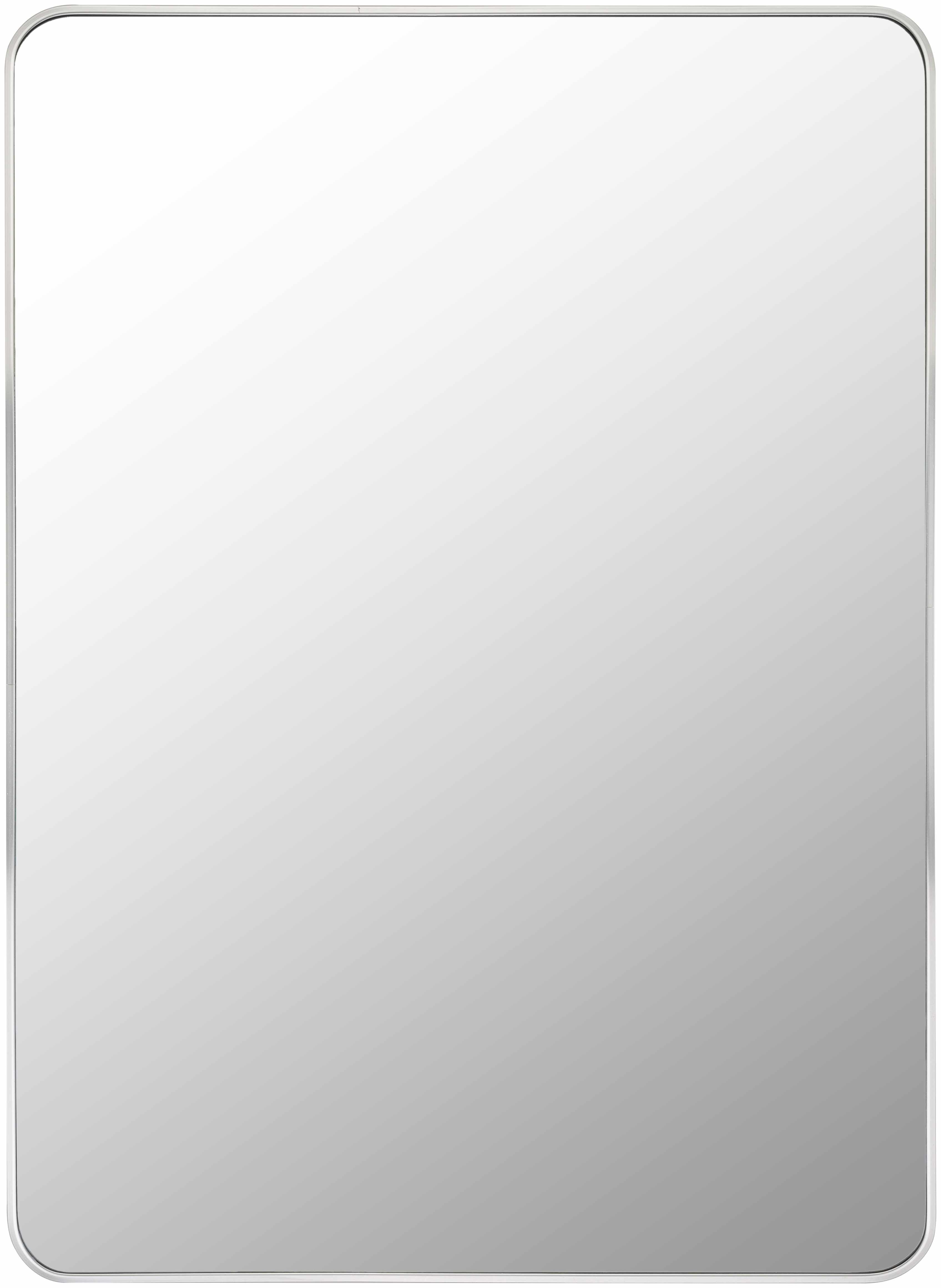 Luna Silver Gray Aluminum Rectangle Mirror