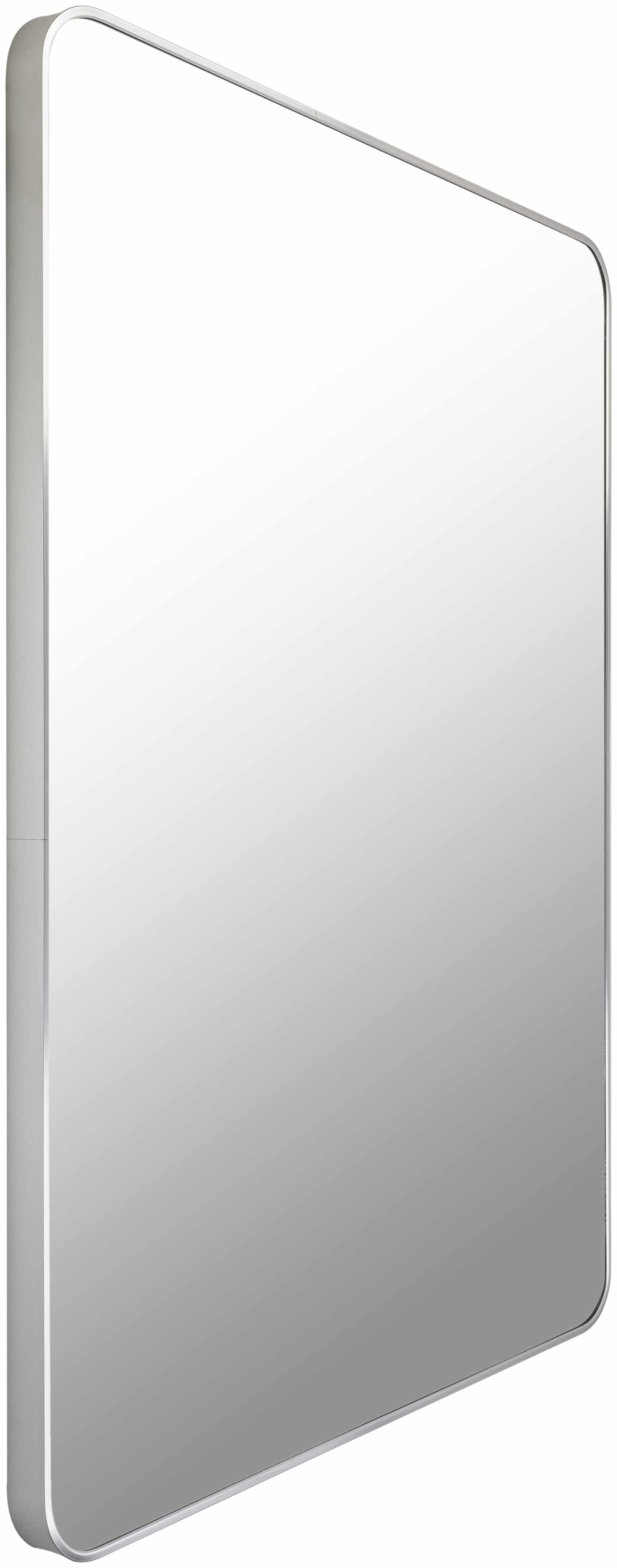 Luna Silver Gray Aluminum Rectangle Mirror