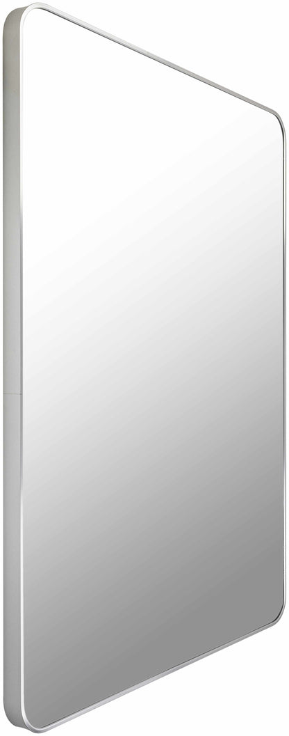 Luna Silver Gray Aluminum Rectangle Mirror