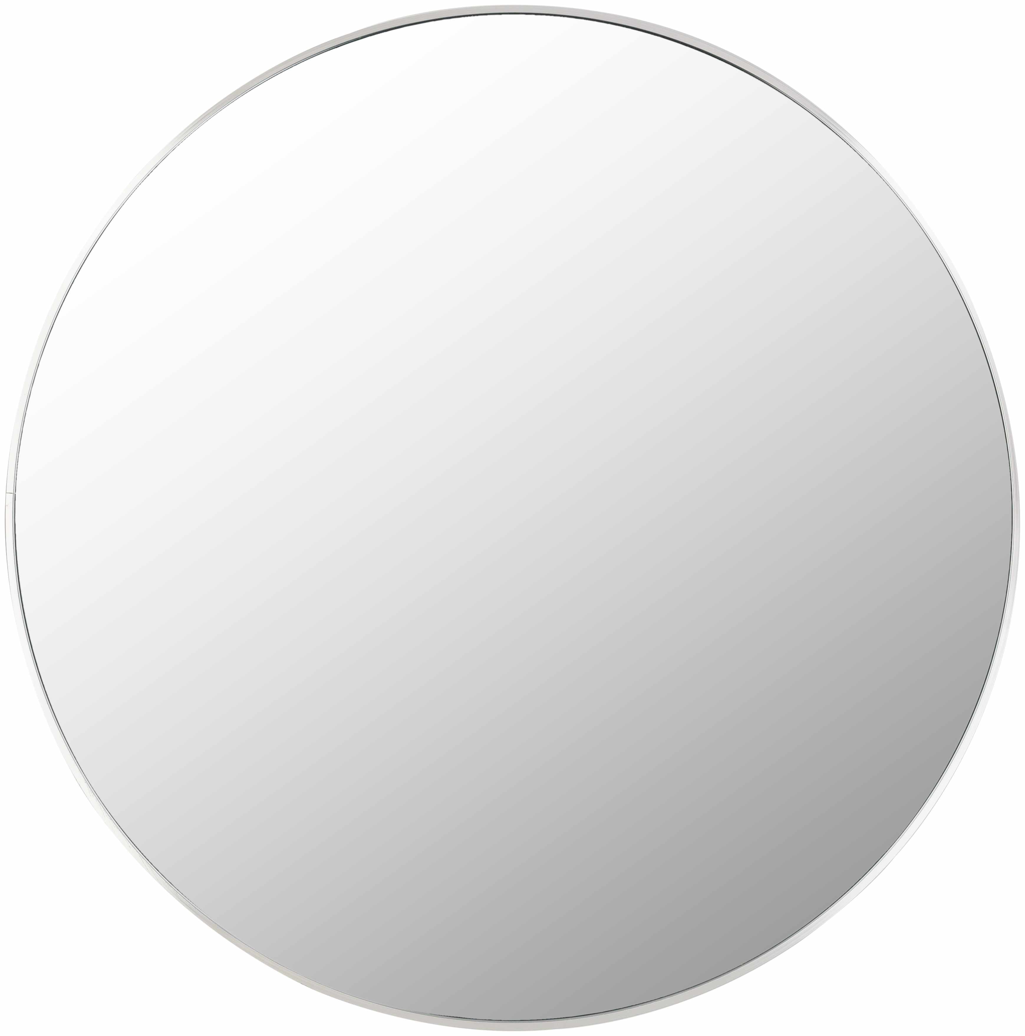 Micah Silver Gray Round Mirror