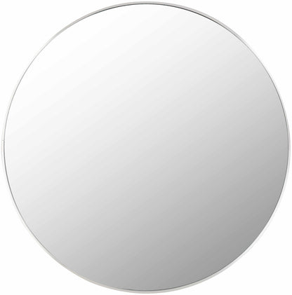 Micah Silver Gray Round Mirror