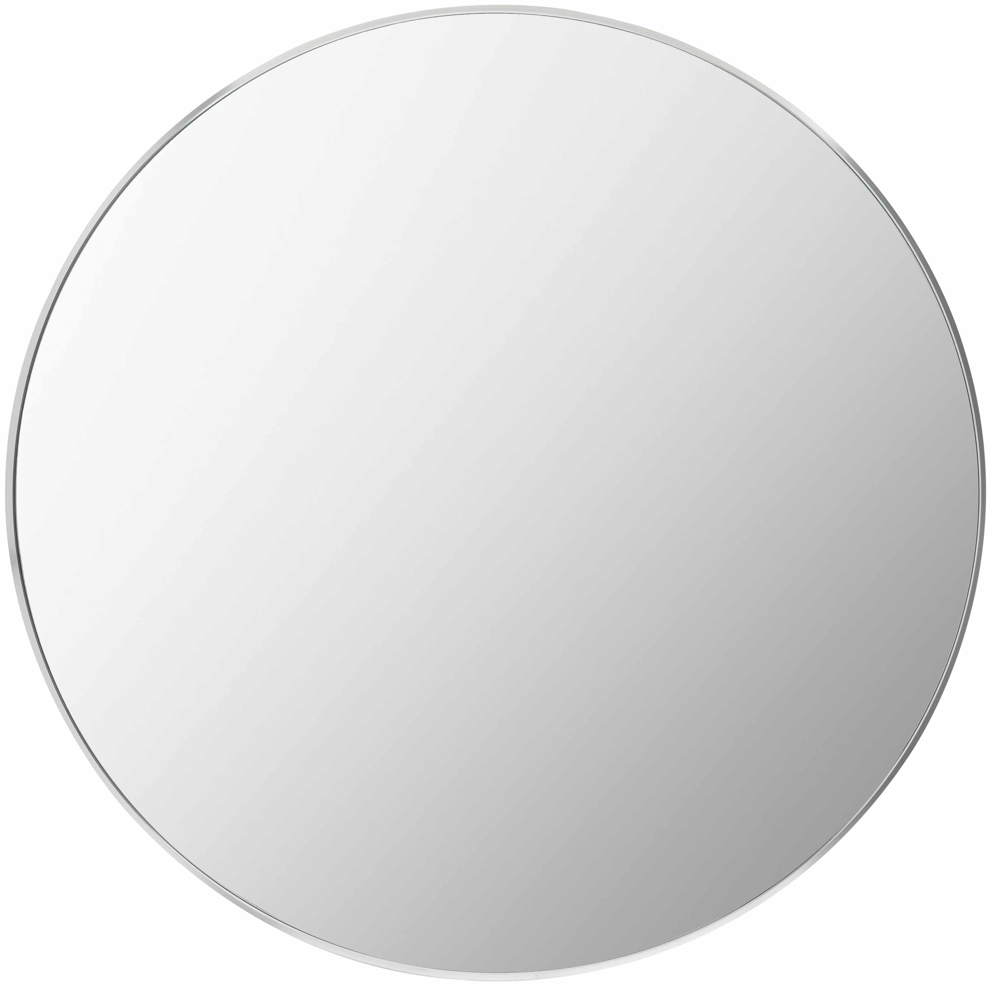 Micah Silver Gray Round Mirror