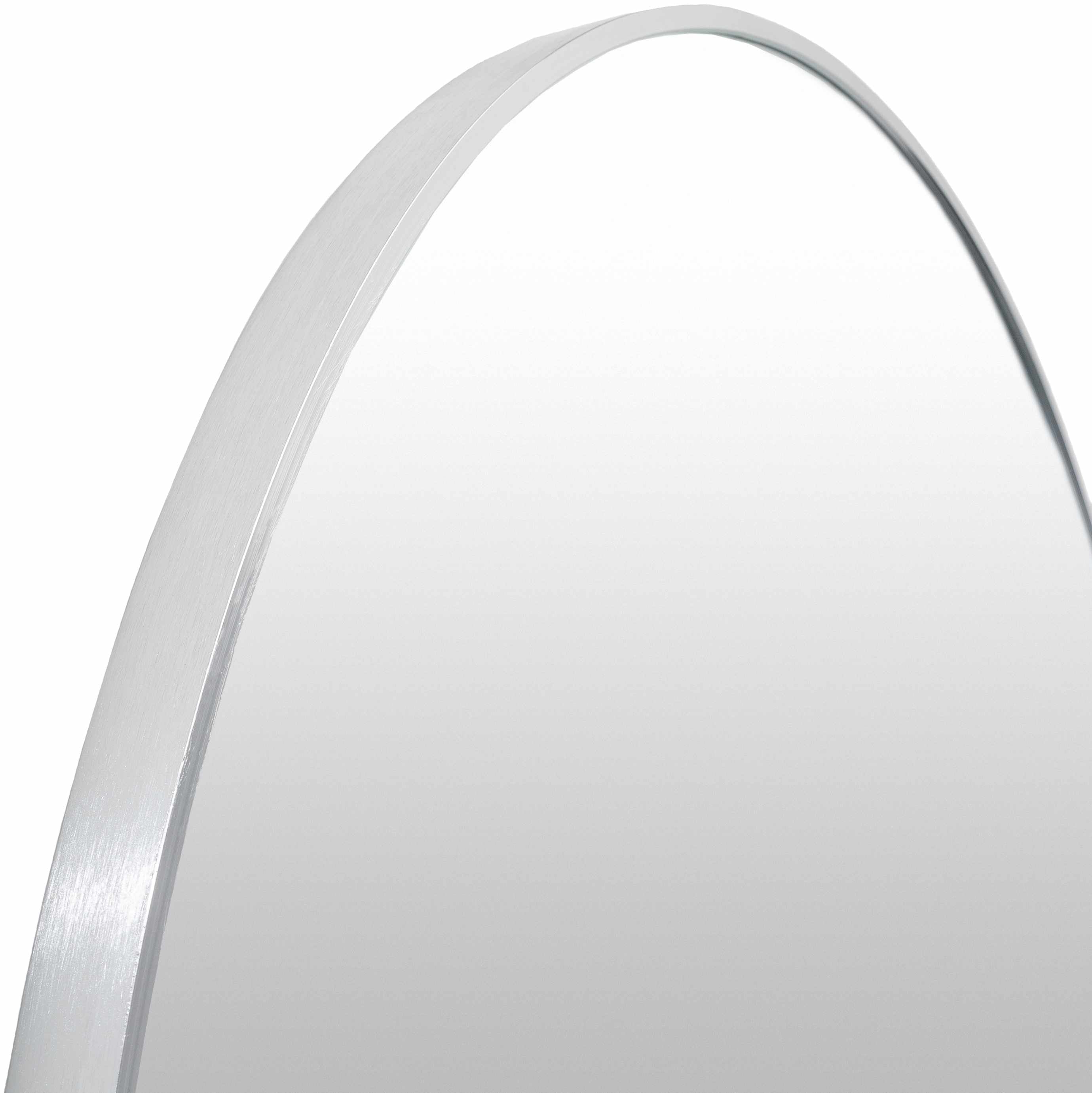 Micah Silver Gray Round Mirror