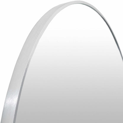 Micah Silver Gray Round Mirror