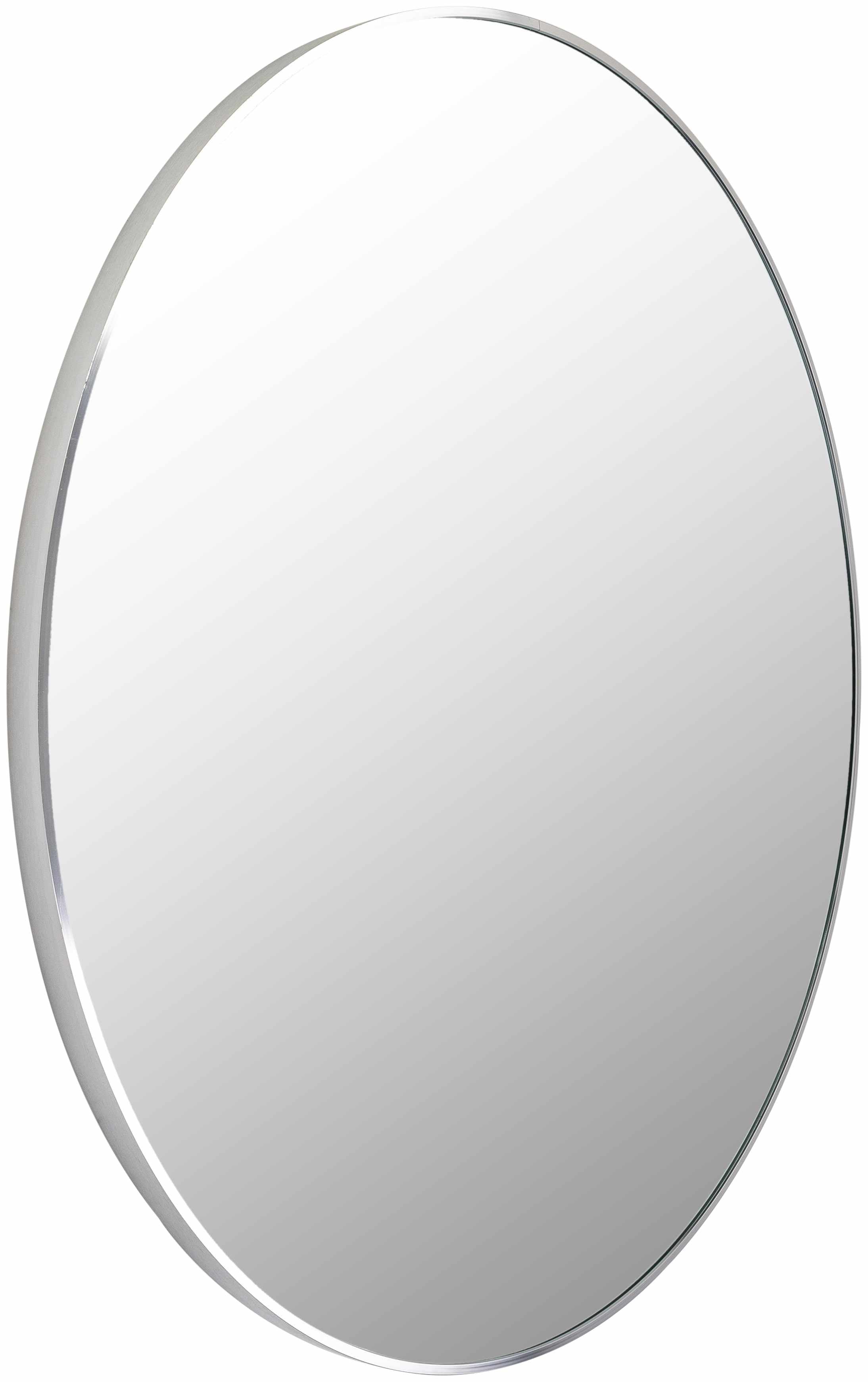 Micah Silver Gray Round Mirror