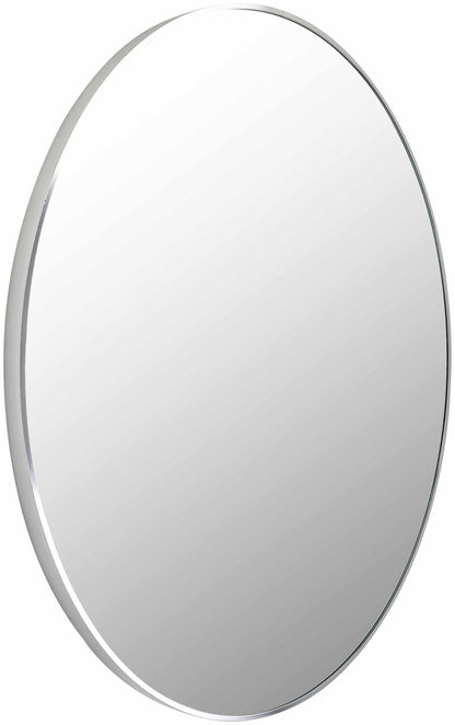 Micah Silver Gray Round Mirror