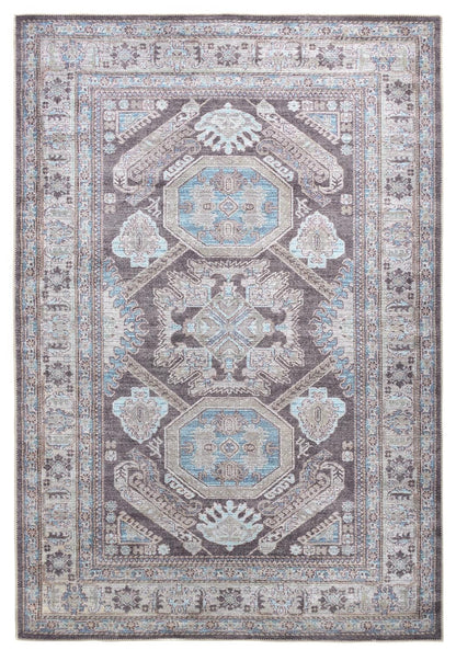 Percy Transitional Medallion - Gray/Taupe/Blue Area Rug