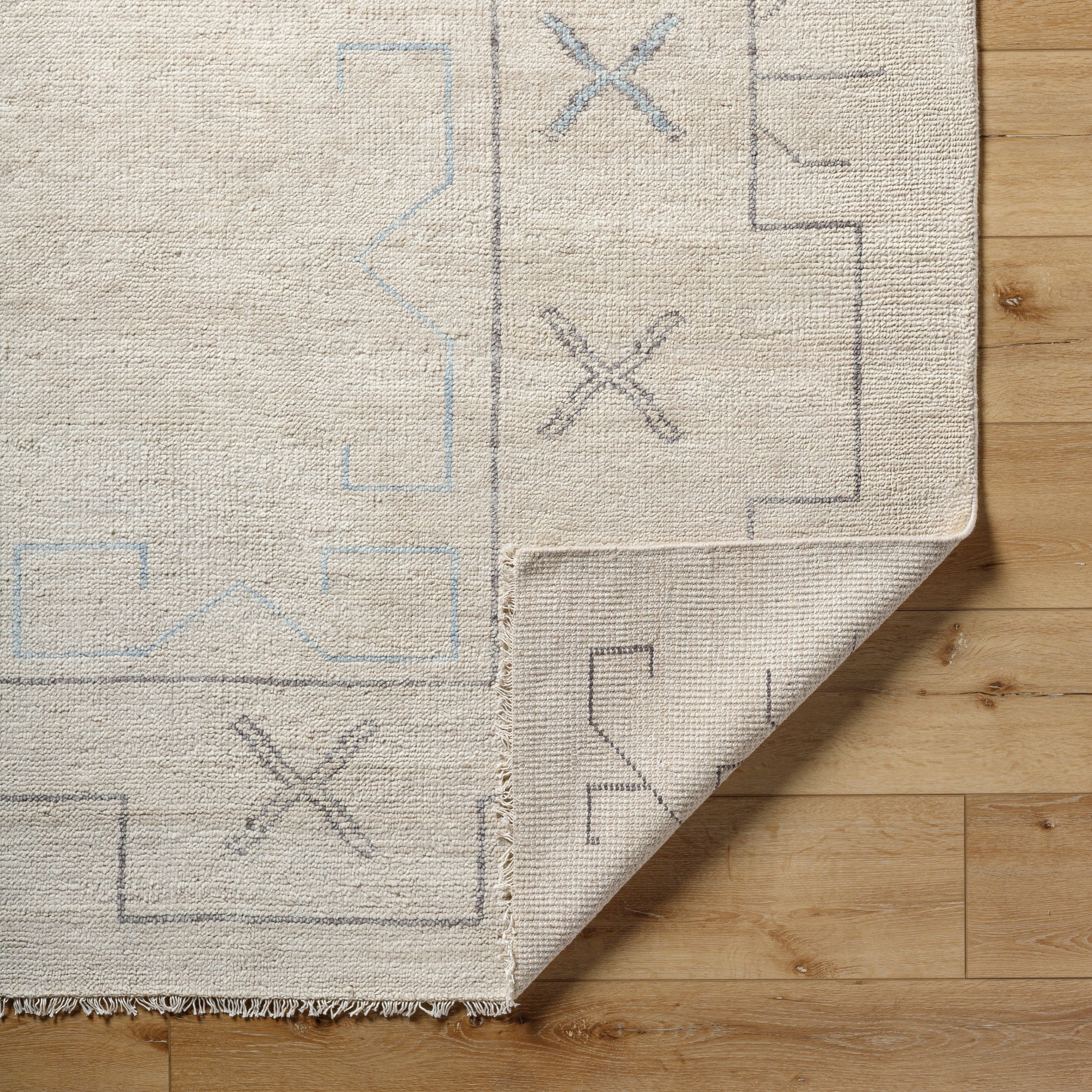Hand-Knotted Wool & Cotton Cream Area Rug