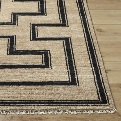 Sophisticated Hand-Knotted Cotton & Wool Area Rug