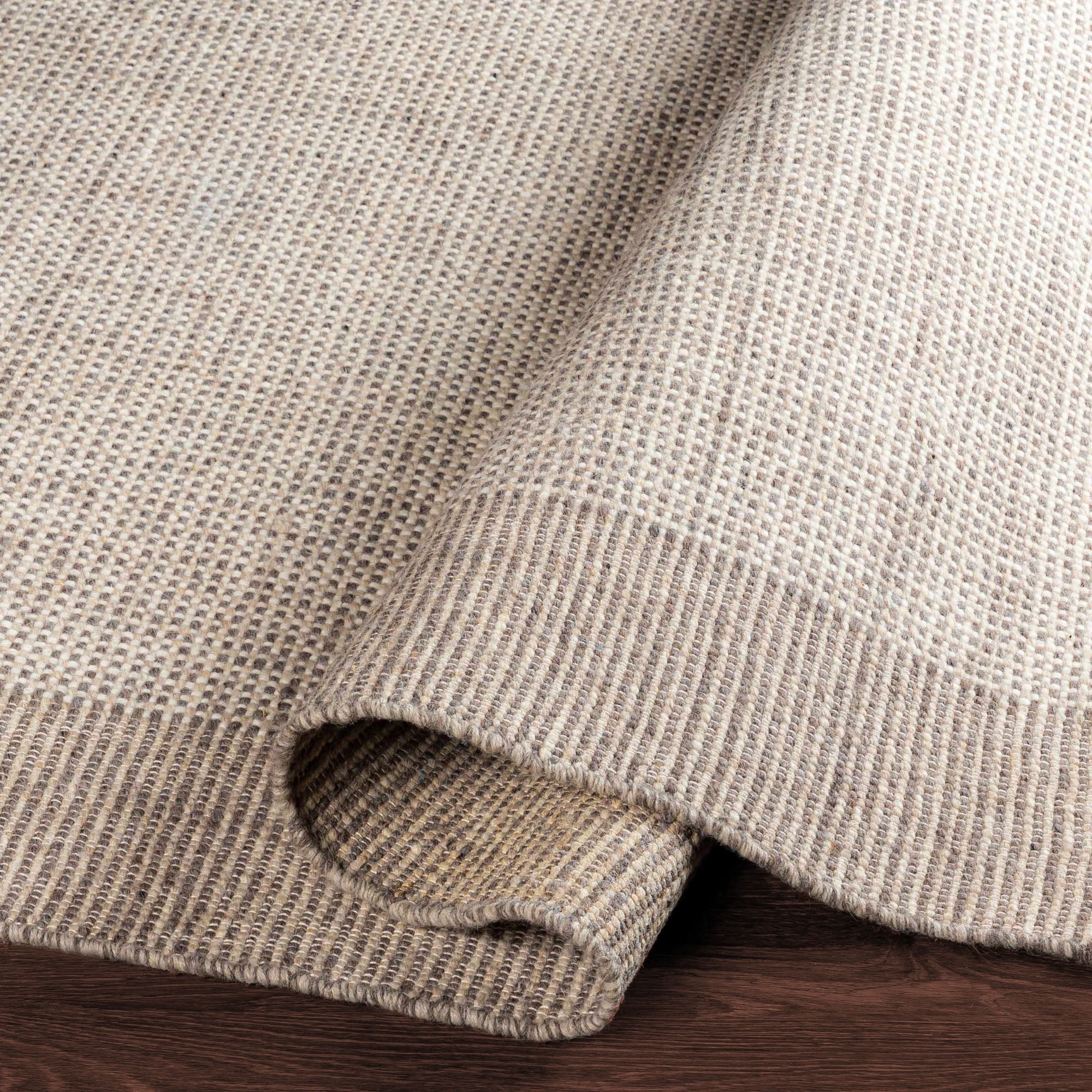 Modern Plaid Elegant Brown Wool Hand Woven Area Rug