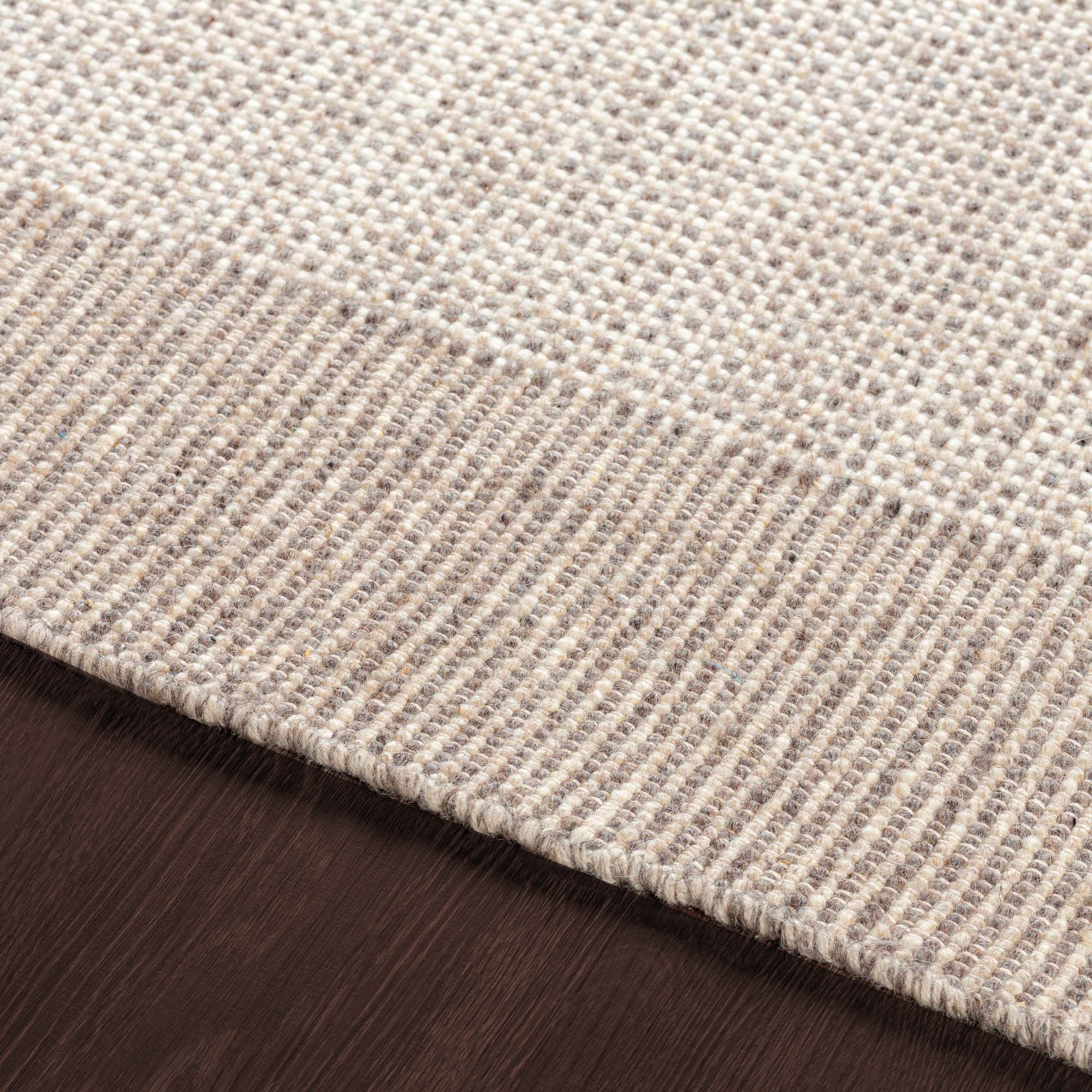 Modern Plaid Elegant Brown Wool Hand Woven Area Rug