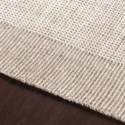 Modern Plaid Elegant Brown Wool Hand Woven Area Rug