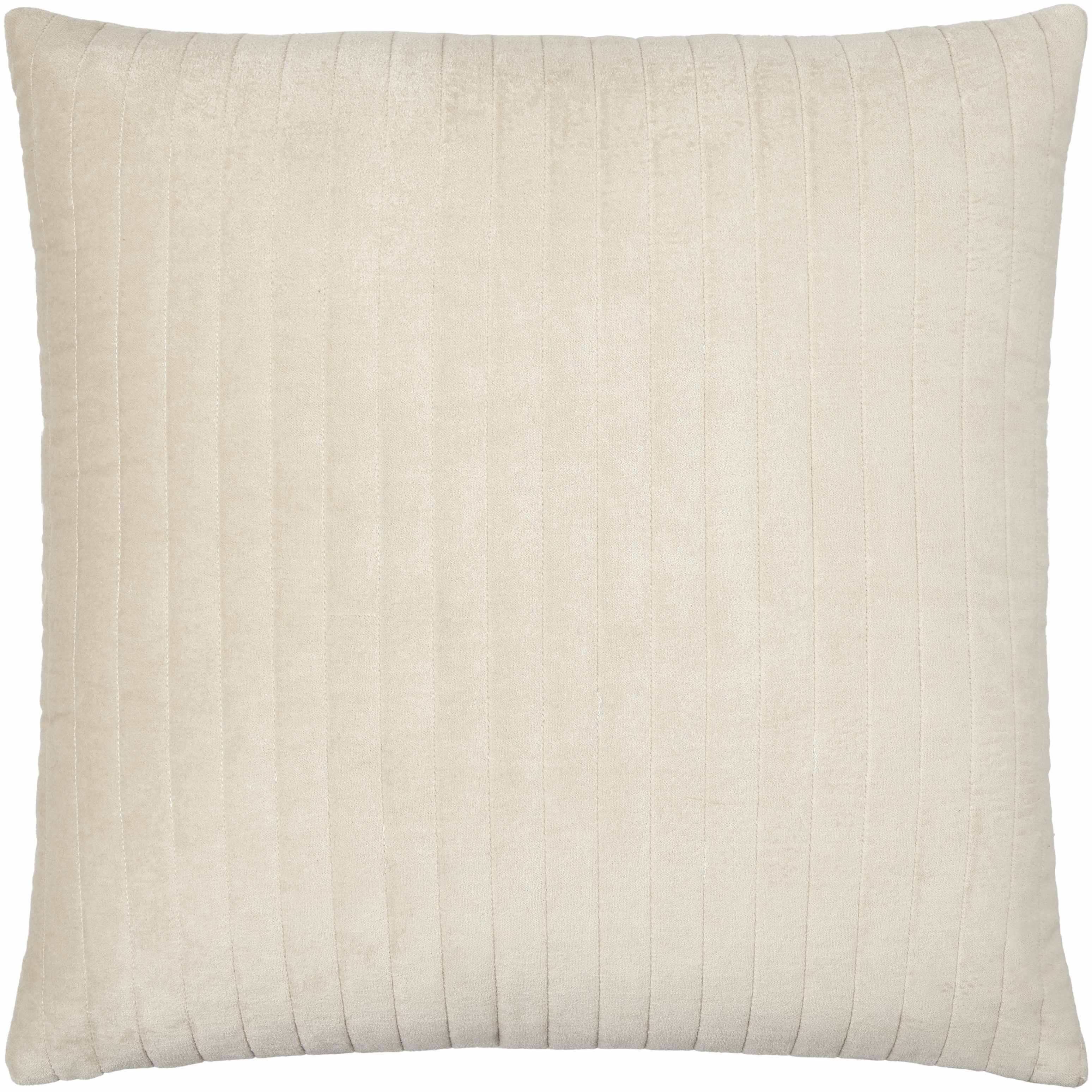 Velvet Oatmeal Striped Throw Pillow