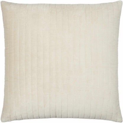 Velvet Oatmeal Striped Throw Pillow