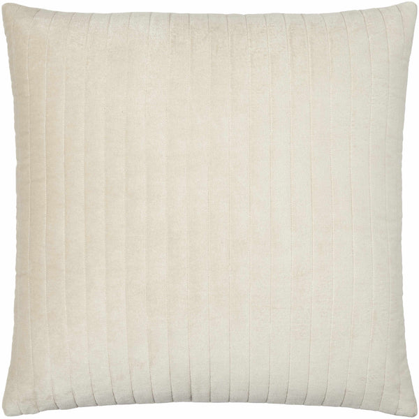 Velvet Oatmeal Striped Throw Pillow