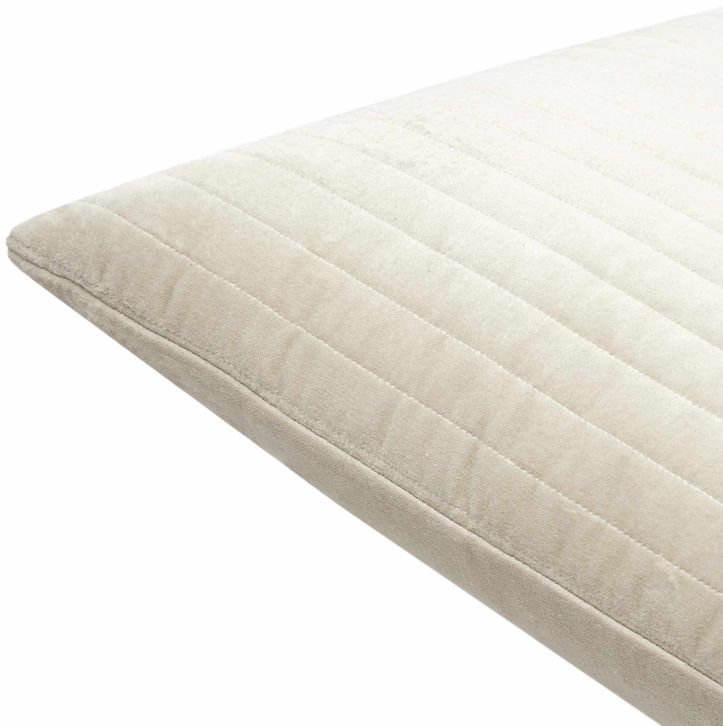 Velvet Oatmeal Striped Throw Pillow