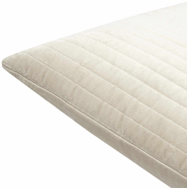 Velvet Oatmeal Striped Throw Pillow