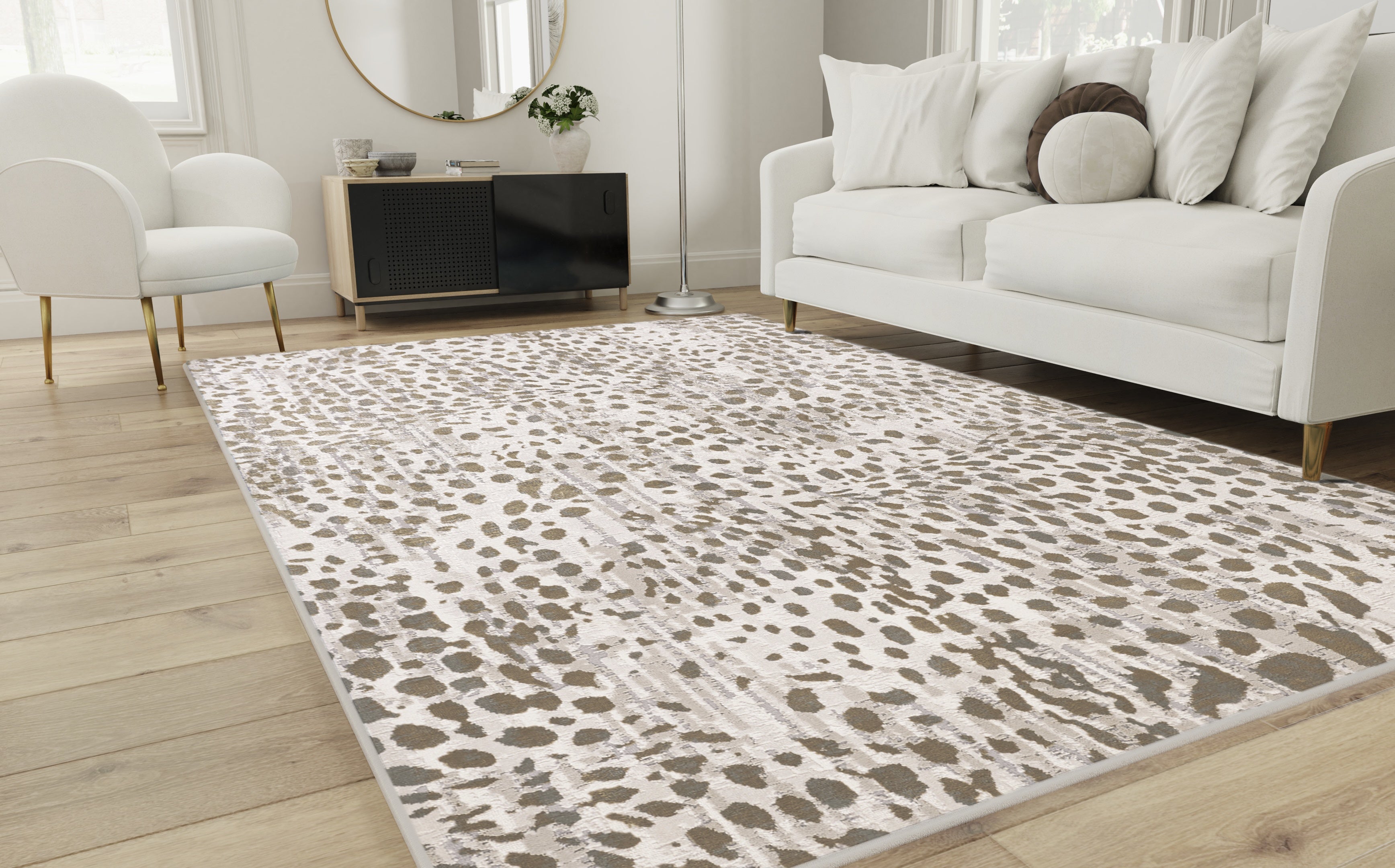 Waldor Modern Animal Print - Brown/Ivory/Tan Area Rug