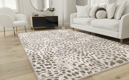 Waldor Modern Animal Print - Brown/Ivory/Tan Area Rug