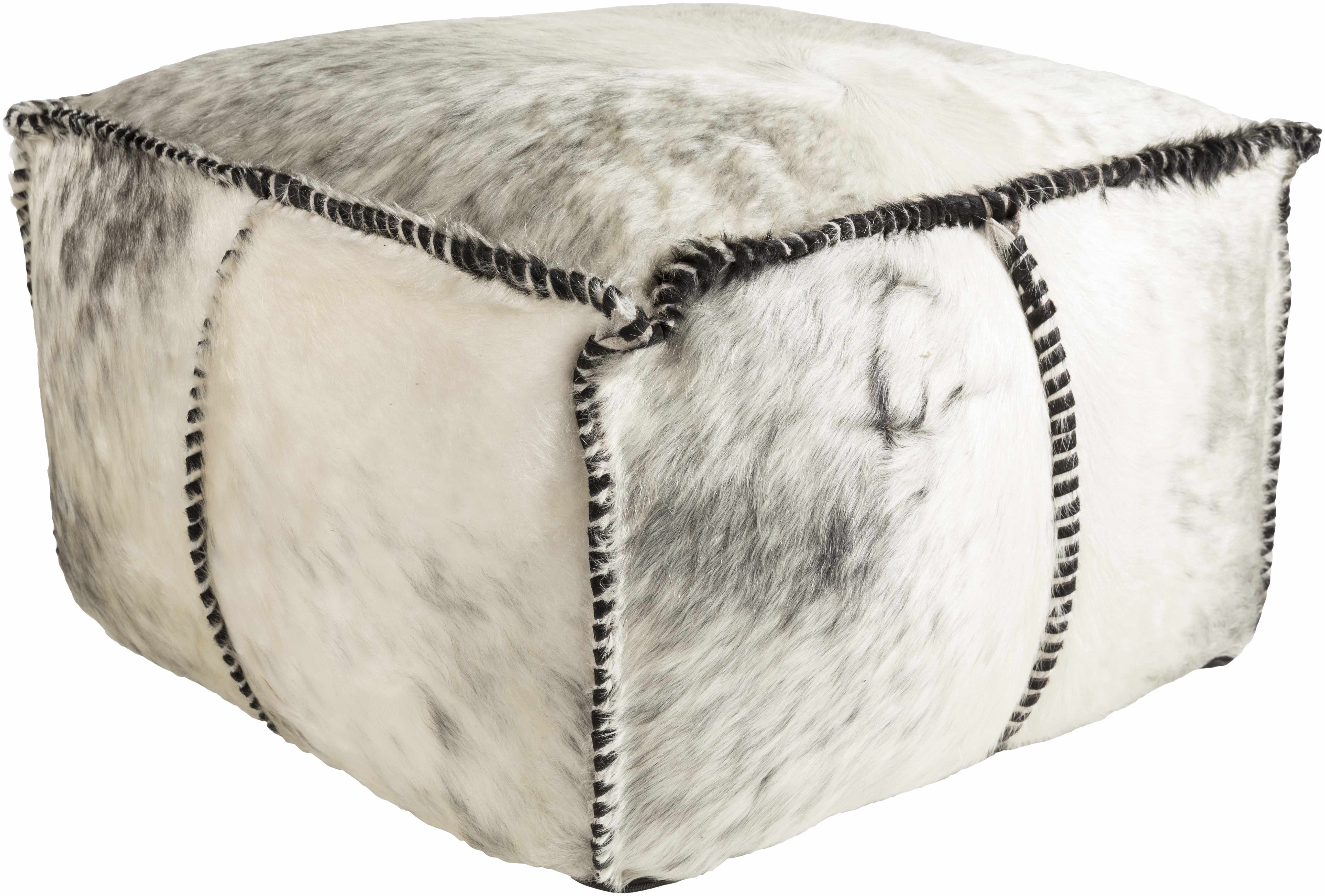 Animal Leather Pouf