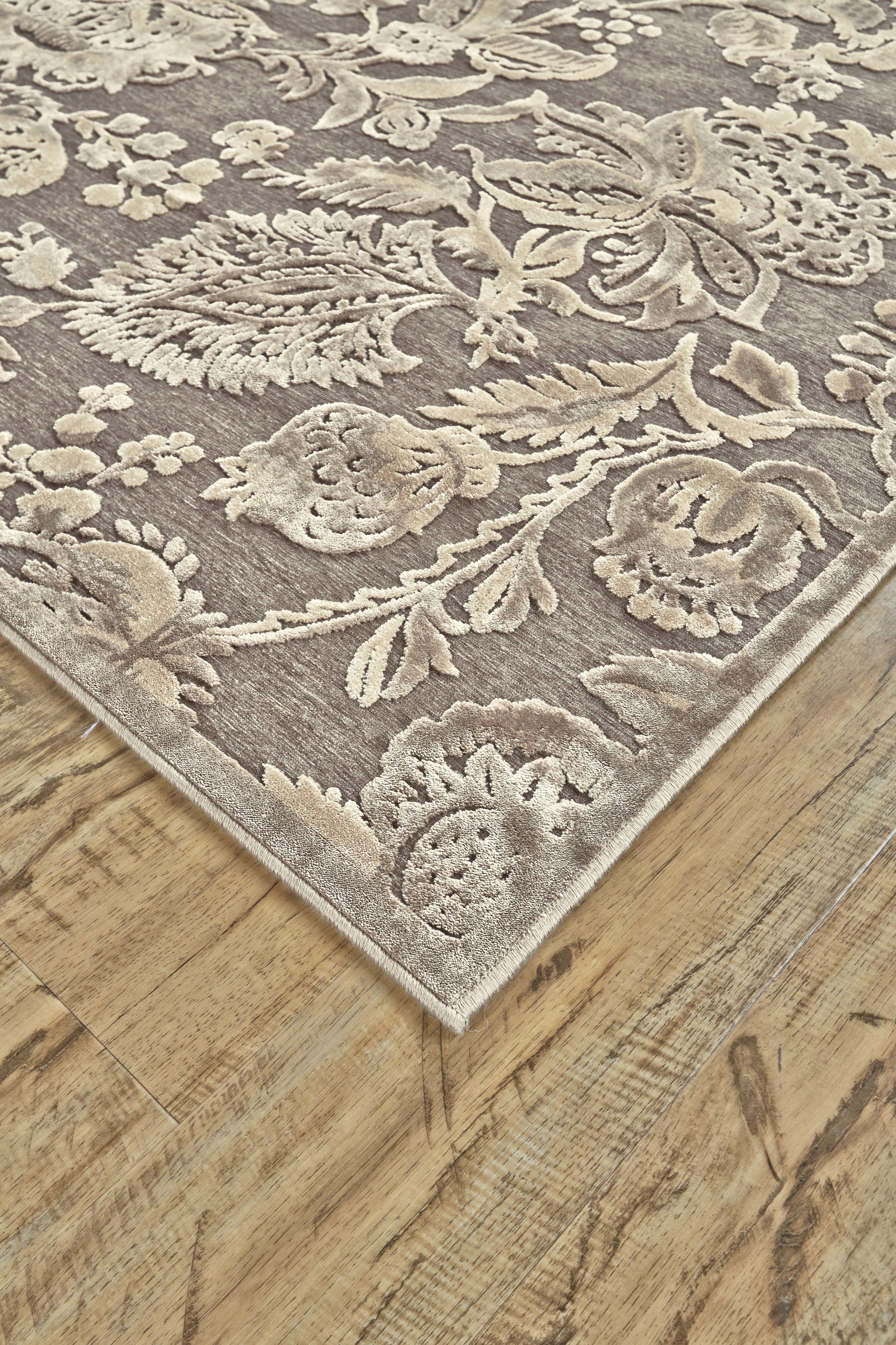 Saphir Zam Transitional Floral & Botanical - Brown/Taupe/Tan
