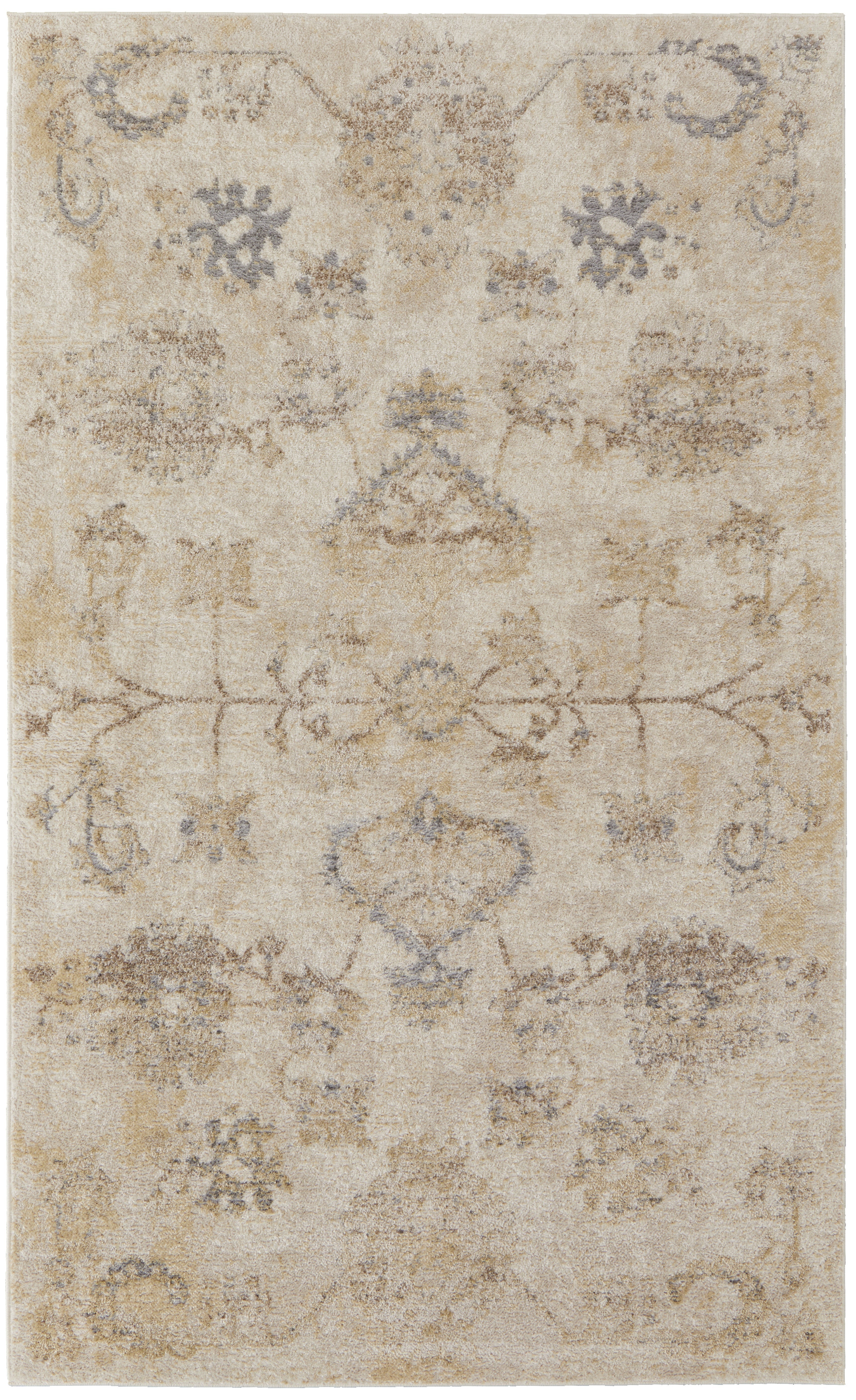 Camellia Transitional Floral & Botanical - Ivory/Gray