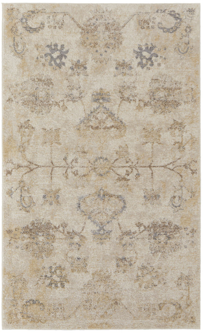 Camellia Transitional Floral & Botanical - Ivory/Gray