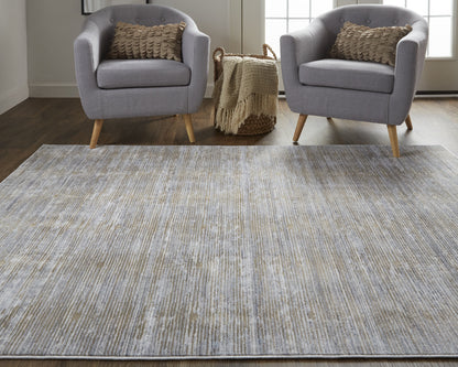 Laina Transitional Distressed - Taupe/Silver/Tan Area Rug